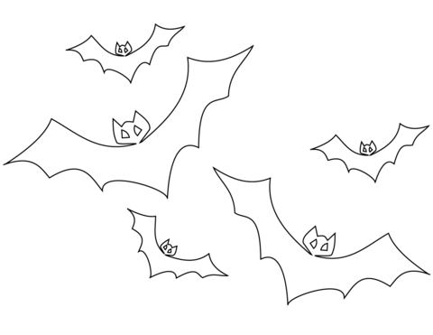 Flying Bats Coloring Page